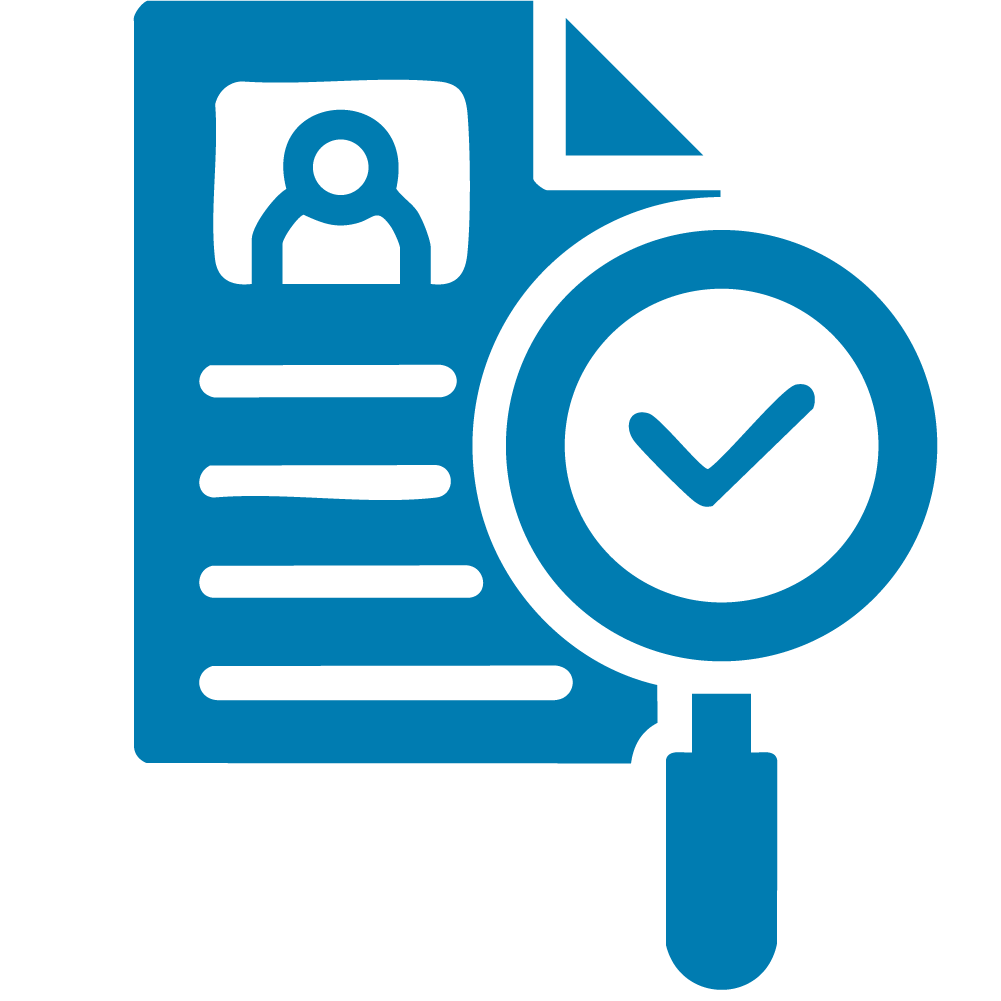 icon illustration showing background check and drug screening